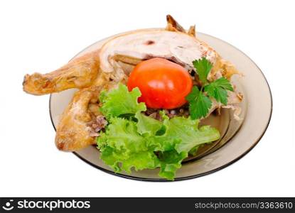 Grilled chicken with fresh vegetables