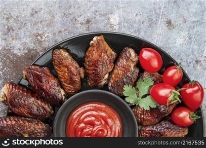 grilled chicken with tomato sauce coriander leaf