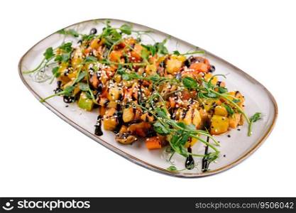 Grilled colorful vegetables with soy sauce
