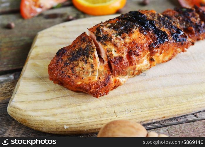 grilled fish with herbal seasonings