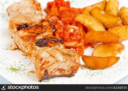 Grilled kebab pork meat