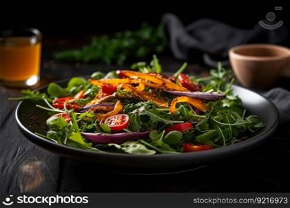 grilled pepper salad and freshness greens generative ai.