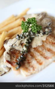 Grilled Porkchop with white sauce