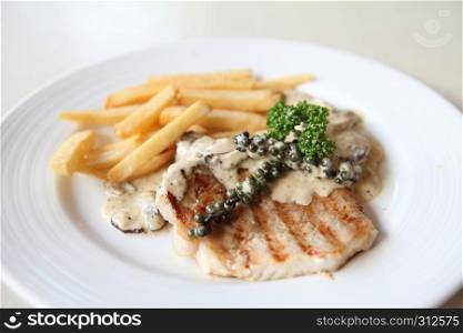 Grilled Porkchop with white sauce