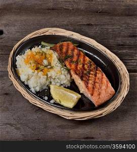 Grilled Salmon Fillet With Potatoes