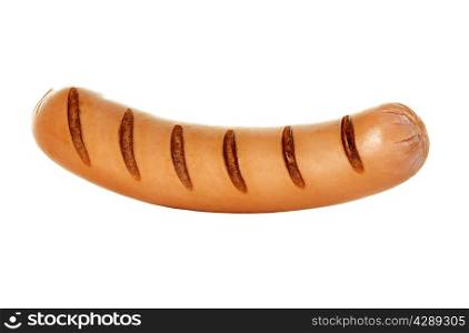 Grilled sausage isolated on white background
