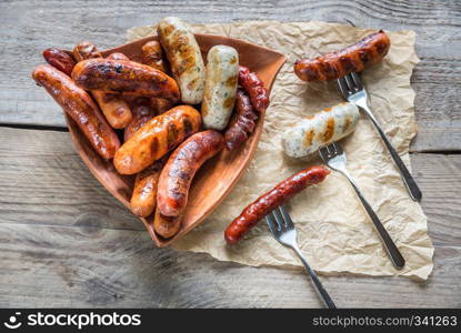 Grilled sausages