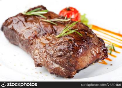 Grilled sirloin steak. Baked Steak