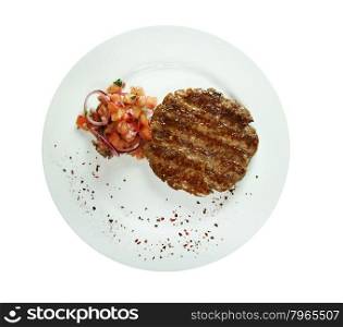 grilled t-bone beef steak and vegetables