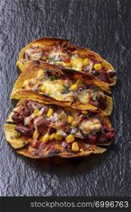 grilled taco on black slate