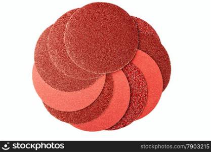 Grinding circles isolated on a white background