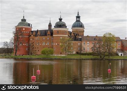 Gripsholm Castle in the town of Mariefred on Lake Malaren. Sweden