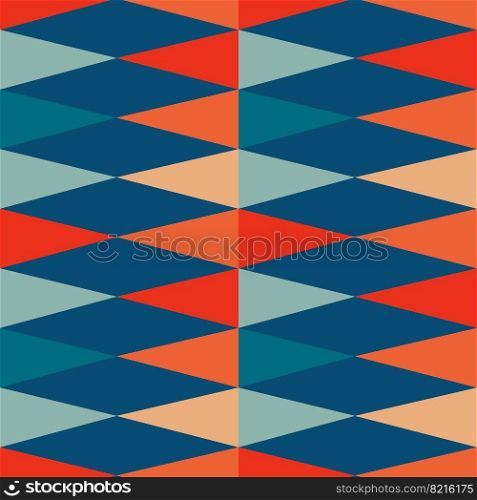 Groovy aesthetic pattern with triangles in the style of the 70s and 60s. Vector illustration. Groovy aesthetic pattern with triangles
