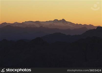 Grossglockner (Austria) seen from Marmolada Summit Italy Dolomites