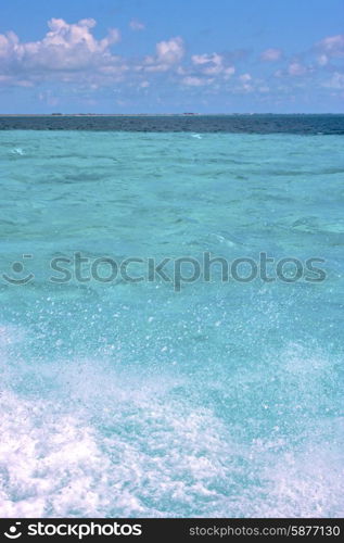 ground in mexico froath and blue foam the sea drop sunny day wave