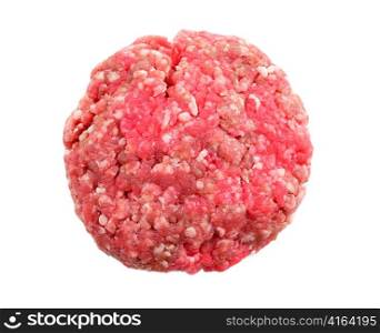 ground meat on white background