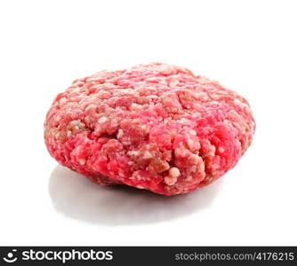 ground meat on white background