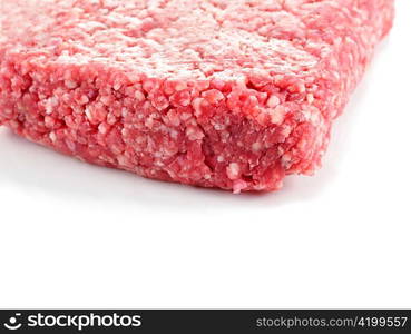 ground meat on white background