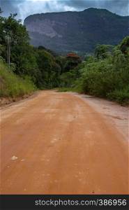ground road through the mountains at the Brazil