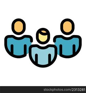 Group adaptation icon. Outline group adaptation vector icon color flat isolated. Group adaptation icon color outline vector