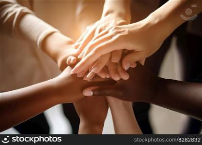 Group diverse hands. Group unity. Generate Ai. Group diverse hands. Generate Ai