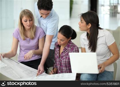 Group of architects working