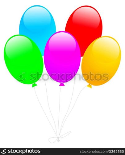 Group of balloons isolated on white. Mesh tool used