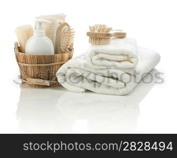 group of bathing accessories