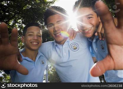 Group of boys wearing school uniform
