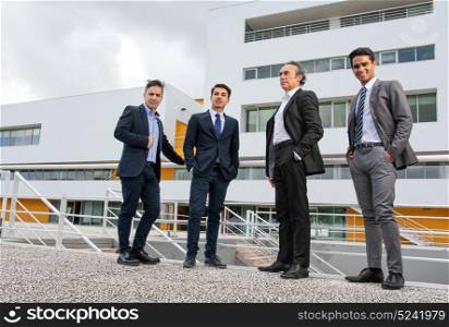 Group of Business man with suit in outdoor ambient