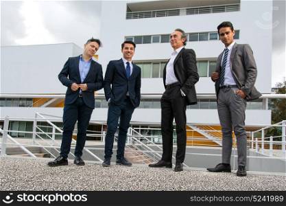Group of Business man with suit in outdoor ambient