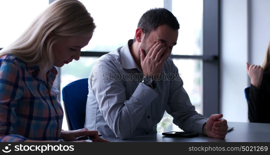 Group of business people discussing business plan in the office