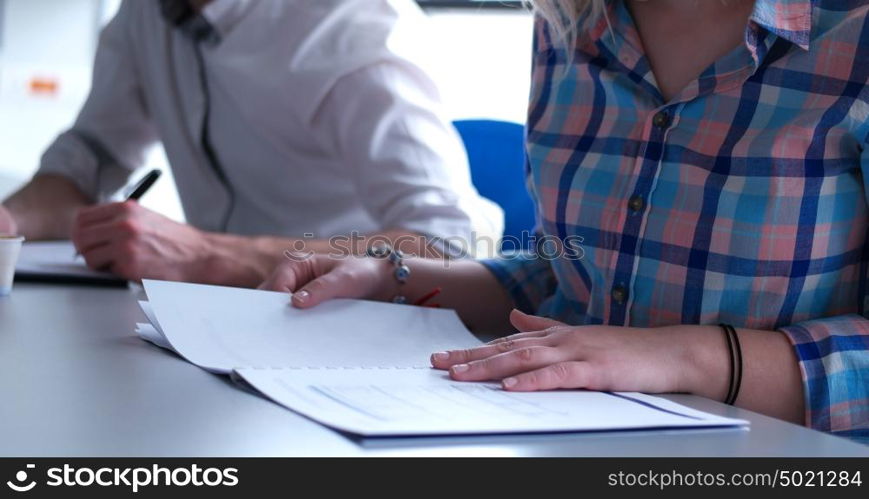 Group of business people discussing business plan in the office