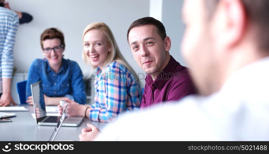 Group of business people discussing business plan in the office