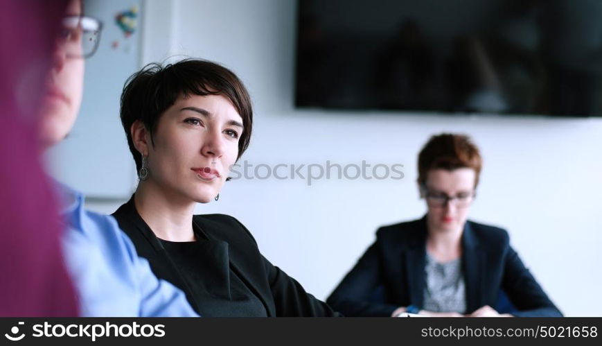 Group of business people discussing business plan in the office