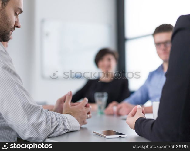 Group of business people discussing business plan in the office