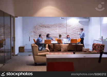 Group of business people discussing business plan in the office