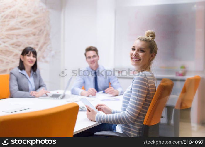 Group of business people discussing business plan in the office