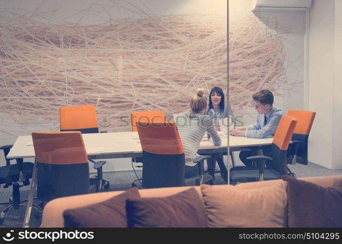 Group of business people discussing business plan in the office