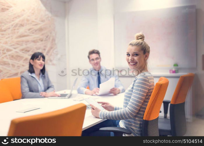 Group of business people discussing business plan in the office