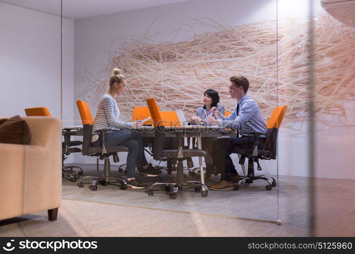 Group of business people discussing business plan in the office