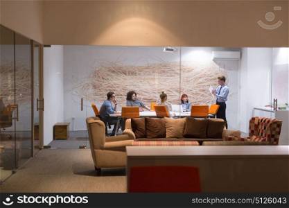 Group of business people discussing business plan in the office