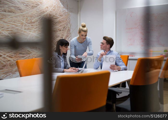 Group of business people discussing business plan in the office