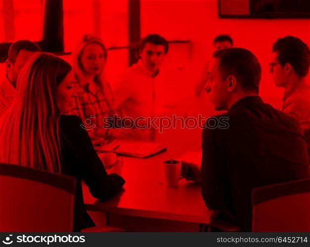 Group of business people discussing business plan in the office