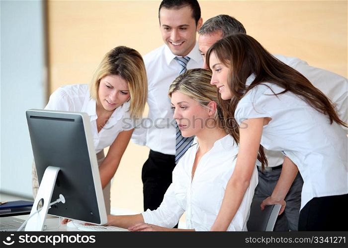 Group of business people in work meeting