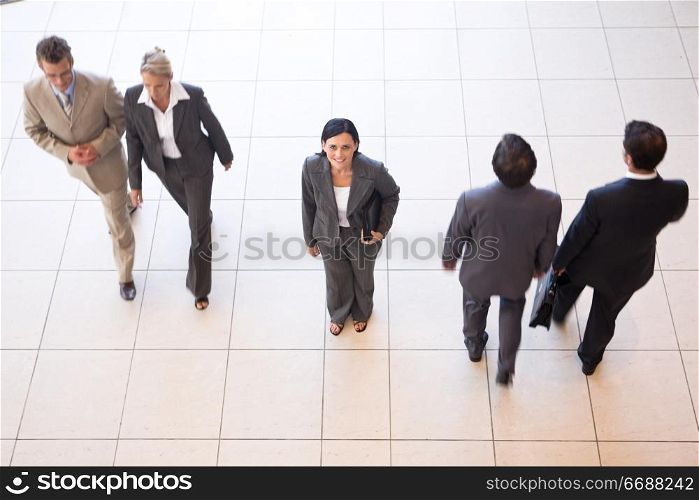 group of business people shot from above