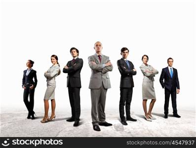 Group of businesspeople. Image of businesspeople group posing. Teamwork concept