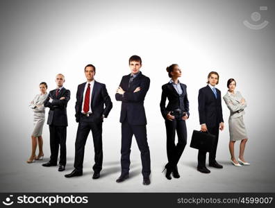 Group of businesspeople. Image of businesspeople group posing. Teamwork concept