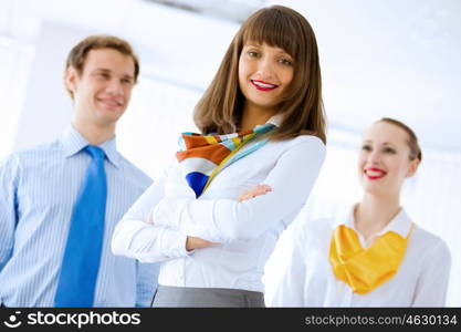 Group of businesspeople. Image of successful young happy business persons