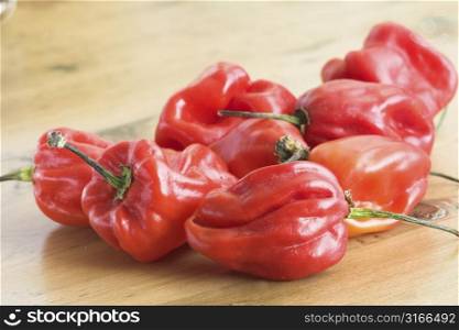 Group of cayenne peppers